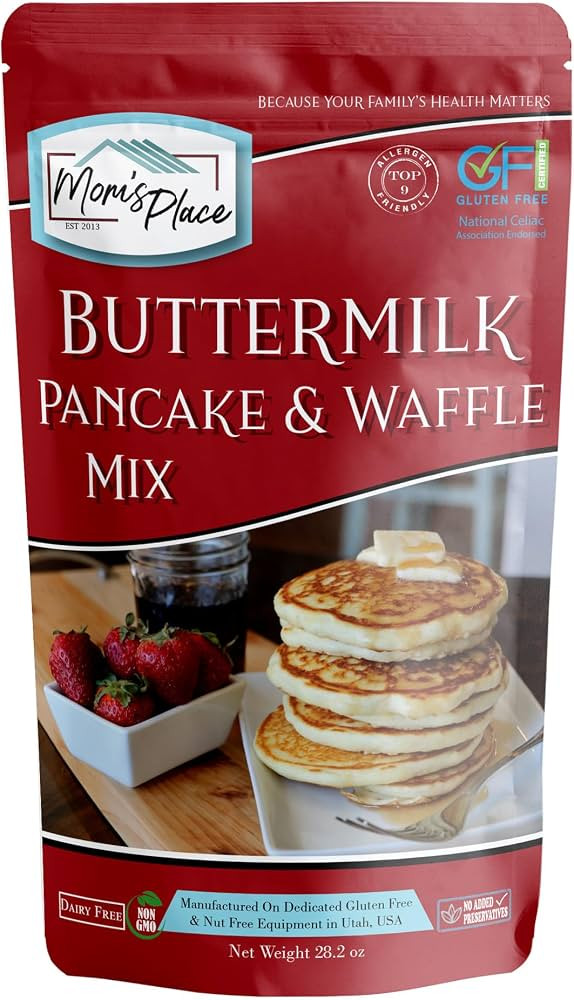 Mom's Place Gluten-Free Buttermilk Pancake & Waffle Mix, Easy to Make, Nut Free, Dairy Free, Corn... | Amazon (US)