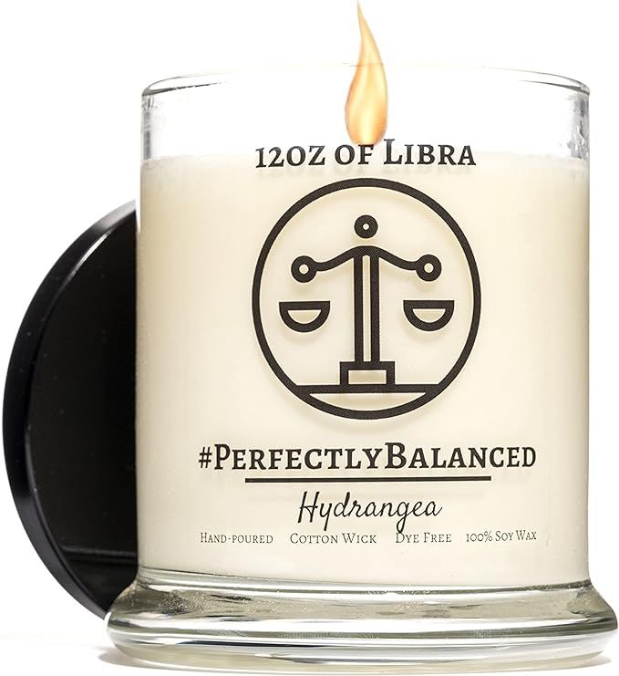 Golden Tail Candle Co. – Libra – Hydrangea, All-Natural Soy Zodiac Birthday Gifts Candle, 12o... | Amazon (US)