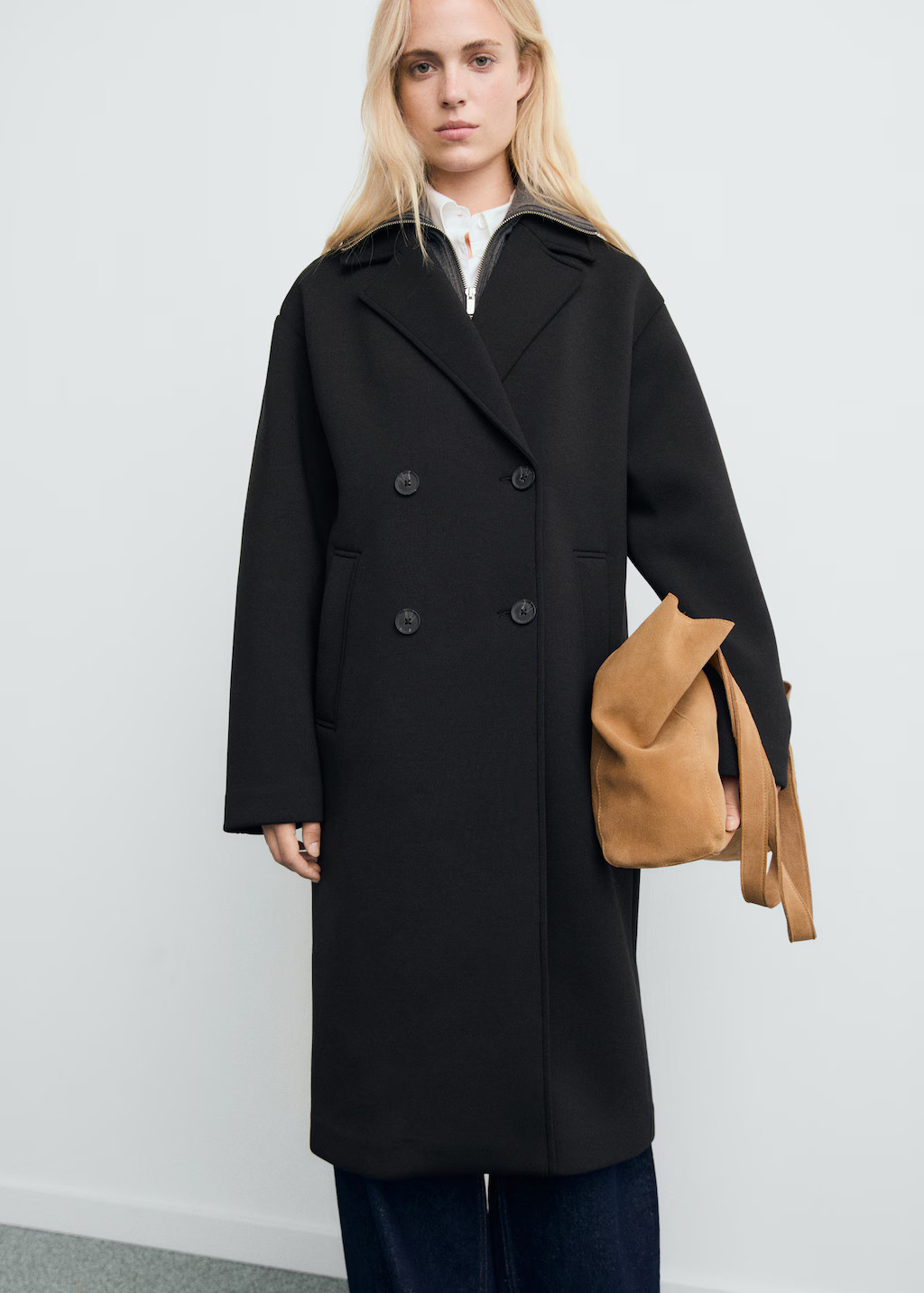 Long combined coat - Women | MANGO United Kingdom | MANGO (UK)
