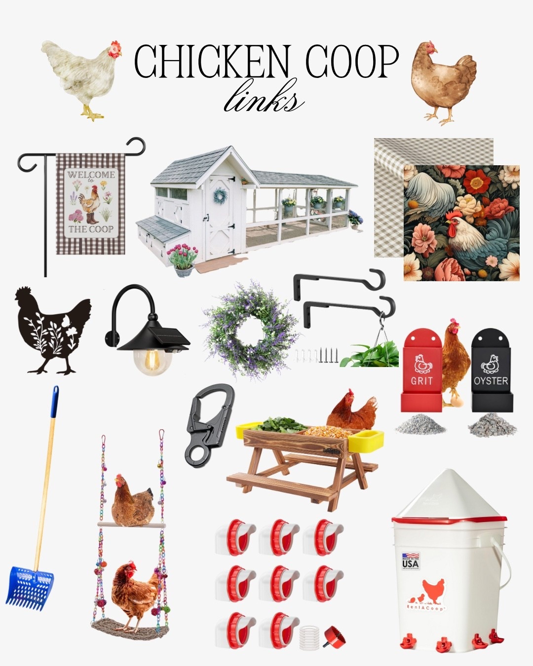 Coop Must-Haves for Happy Hens 🐔✨

Raising backyard chickens has been one of the most rewarding parts of our little homestead life—and having the right setup makes all the difference! Whether you’re just getting started or looking to level up your coop game, these are my go-to must-haves that keep our flock healthy, safe, and happy.

From predator-proof locks to automatic doors, cozy nesting boxes, and my favorite no-spill feeders, I’ve rounded up everything that’s made chicken keeping easier and more enjoyable. Bonus: most of these items are cute and practical (because yes, your coop can be functional and stylish 😉).

Tap to shop the essentials we use every day—and let me know if you have chicken questions, I love chatting flock life! 💛🐓 #ChickenCoopEssentials #BackyardChickens #HomesteadVibes

#LTKSeasonal #LTKHome