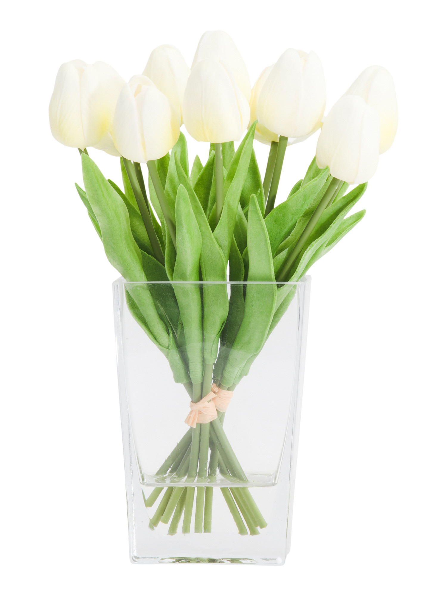 Real Touch Tulips In Glass Vase | TJ Maxx