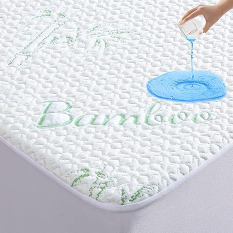 Queen Size Cooling Bamboo Waterproof Mattress Protector, 3D Air Fabric Breathable Premium Mattres... | Amazon (US)