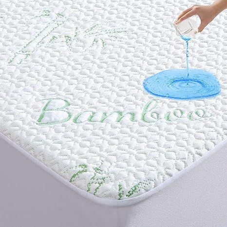 Queen Size Cooling Bamboo Waterproof Mattress Protector, 3D Air Fabric Breathable Premium Mattres... | Amazon (US)