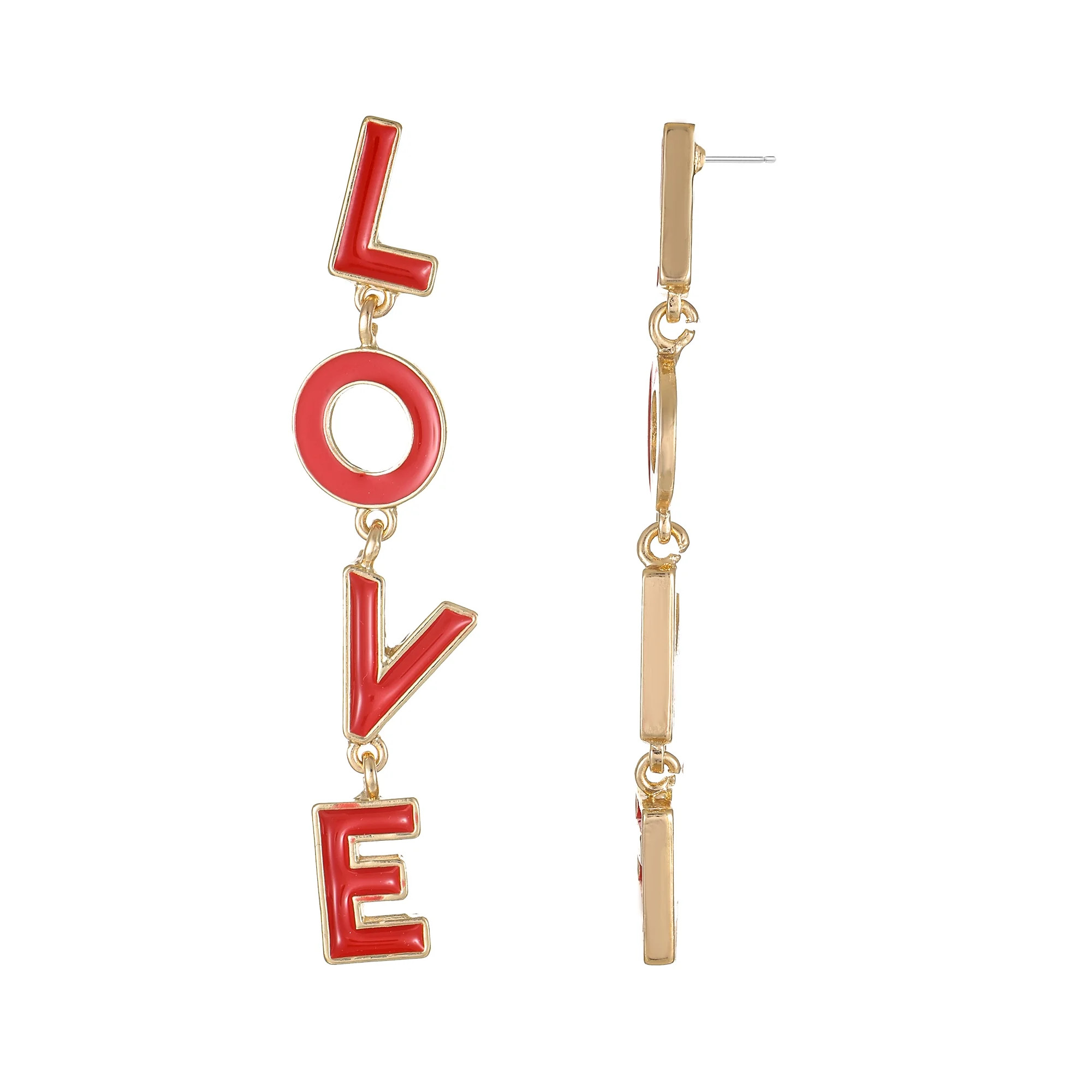 Way to Celebrate Valentine's Day Linear LOVE Earrings, 1 Pair - Walmart.com | Walmart (US)