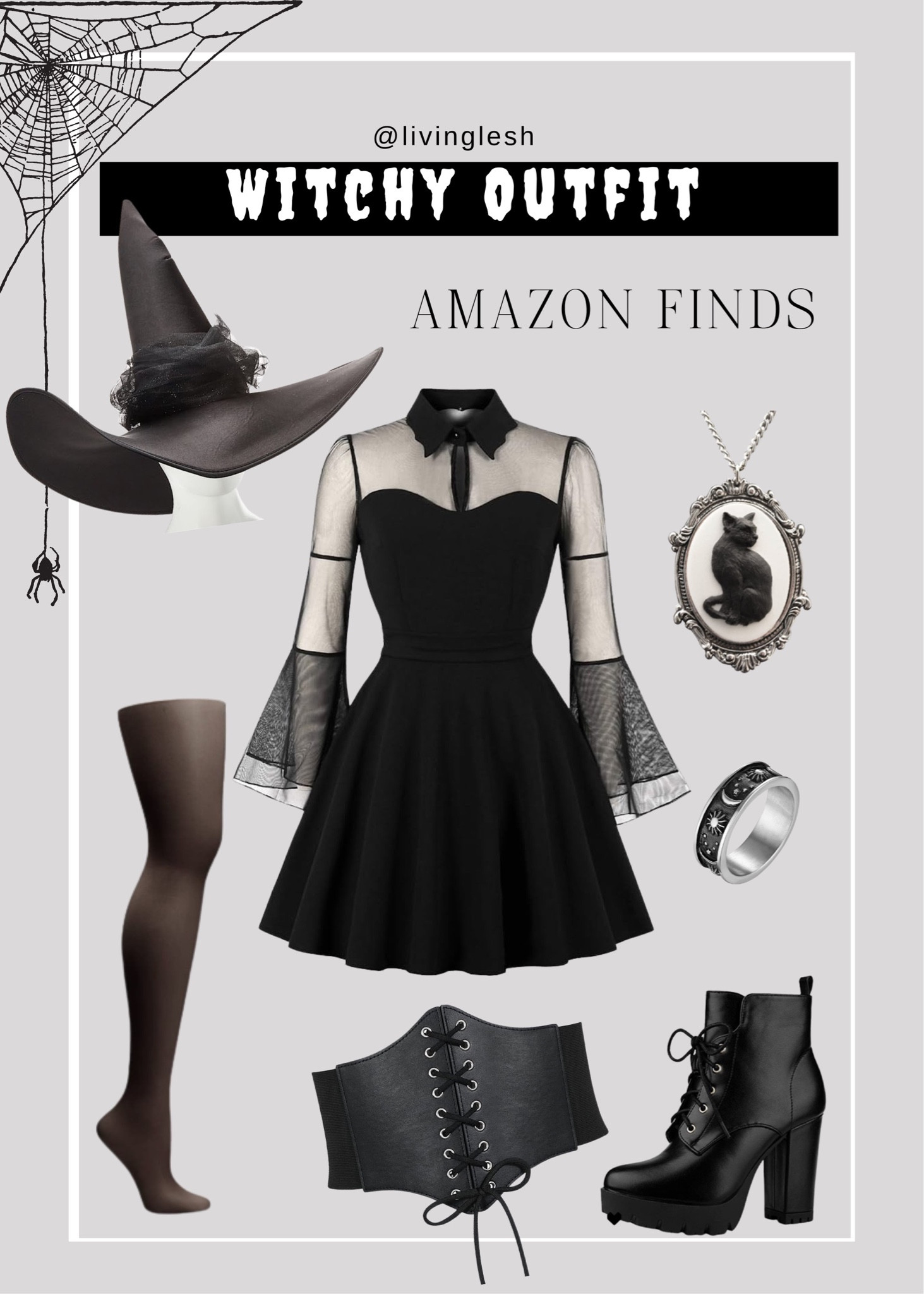 black dress eastern Zapaka Women Black Vintage Dress A Line Halloween Printed Short Sleeves  1950s Dress  Zapaka CA