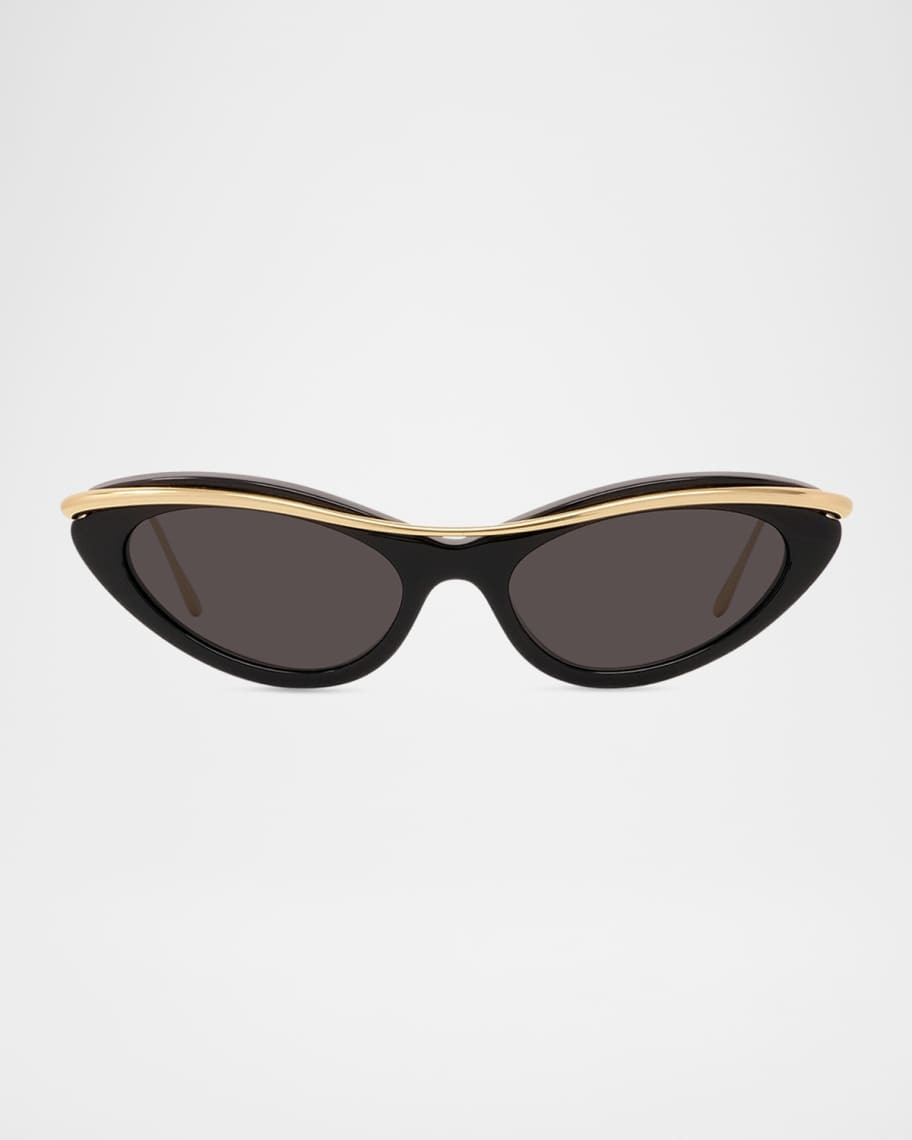 Loewe Signature Acetate & Metal Cat-Eye Sunglasses | Neiman Marcus