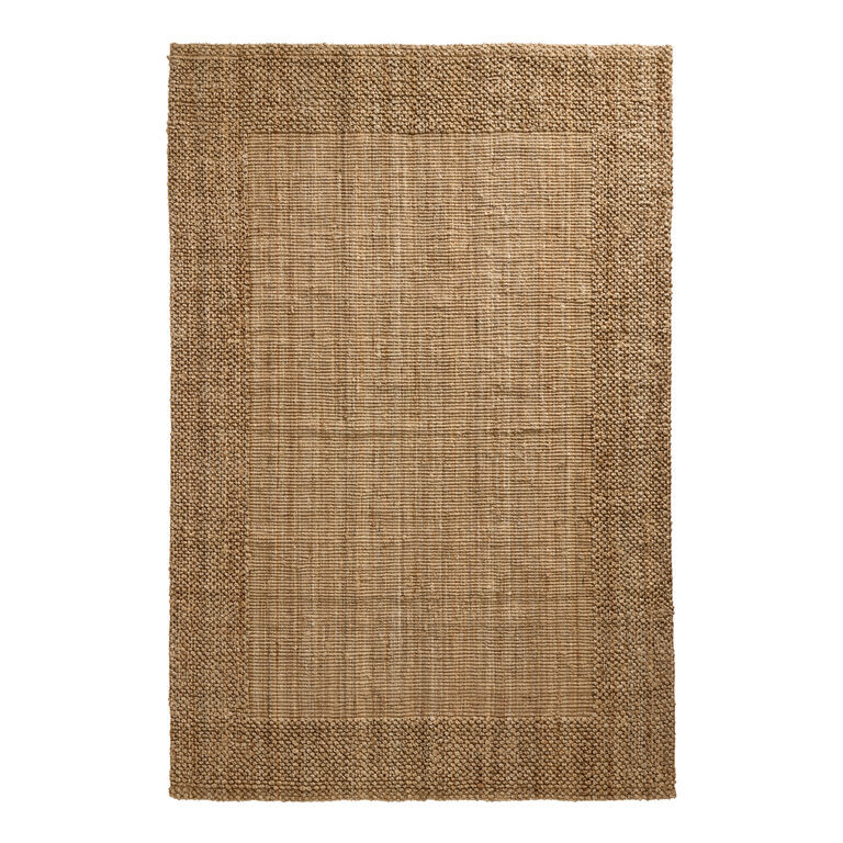 Blake Natural Basketweave Border Flatweave Jute Area Rug | World Market