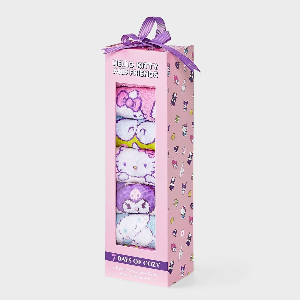 Women's Hello Kitty 7 Days of Cozy Crew Socks Gift Box - Assorted Color 4-10 | Target