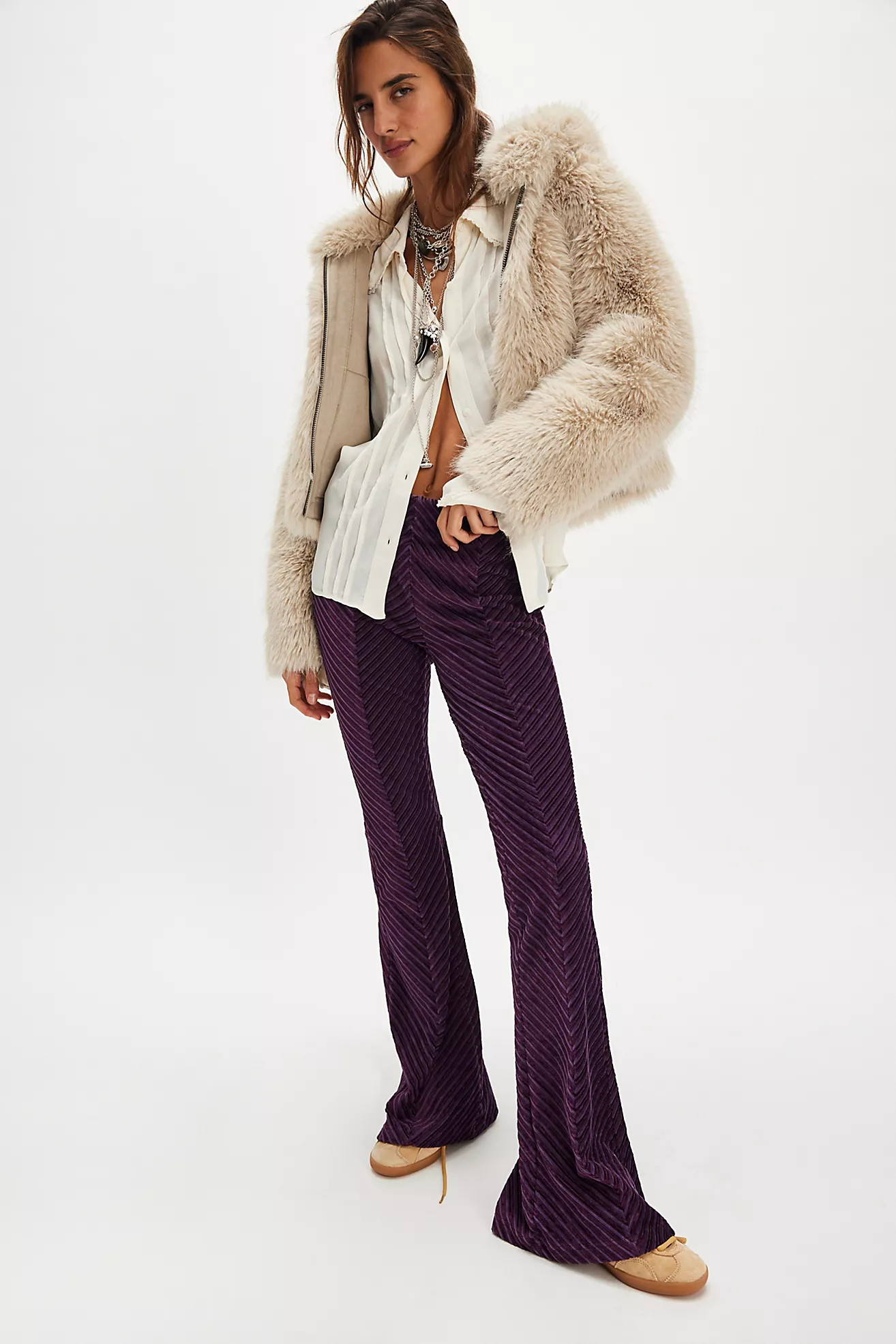 Penny Pull-On Velvet Flared Pants | Free People (Global - UK&FR Excluded)