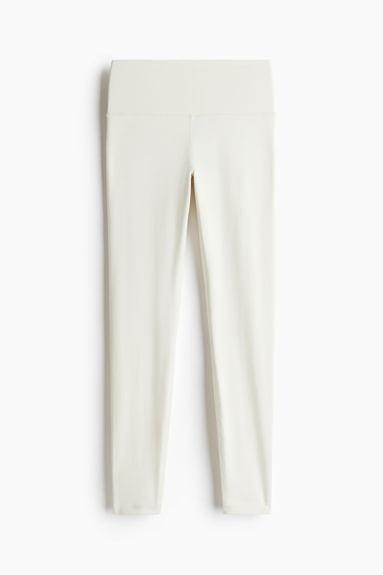 H & M - Yoga leggings in SoftMove Lycra Sport - White | H&M (UK, MY, IN, SG, PH, TW, HK)