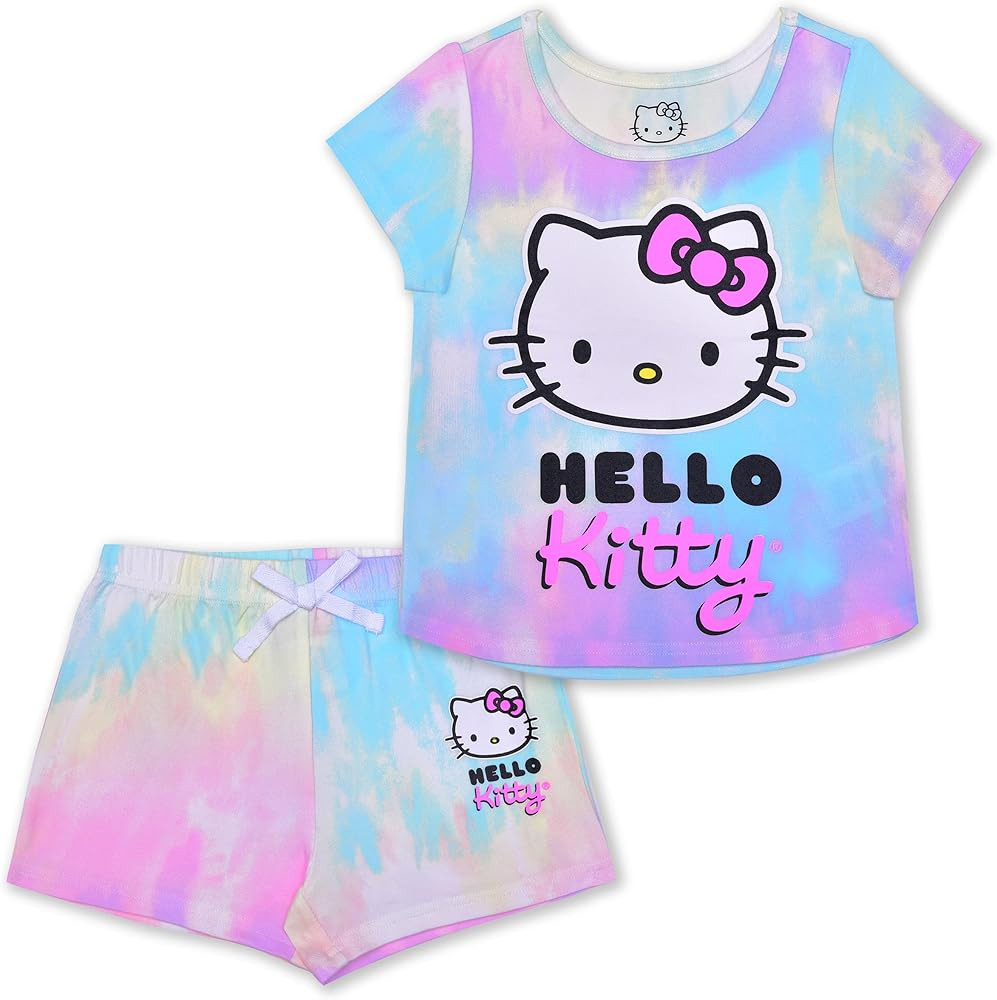 Hello Kitty Girls’ T-Shirt and Short Set for Toddler, Little and Big Kids – Multicolor | Amazon (US)