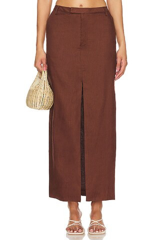 Bardot x REVOLVE Sita Maxi Skirt in Chocolate from Revolve.com | Revolve Clothing (Global)