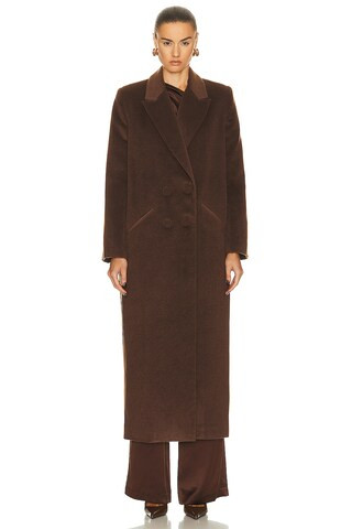 The Sei Grandpa Coat in Chocolate - Brown. Size 2 (also in ). | FWRD 