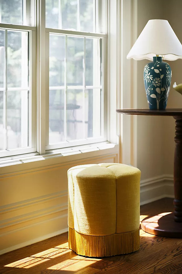 Sinclair Fringe Clover Ottoman | Anthropologie (US)
