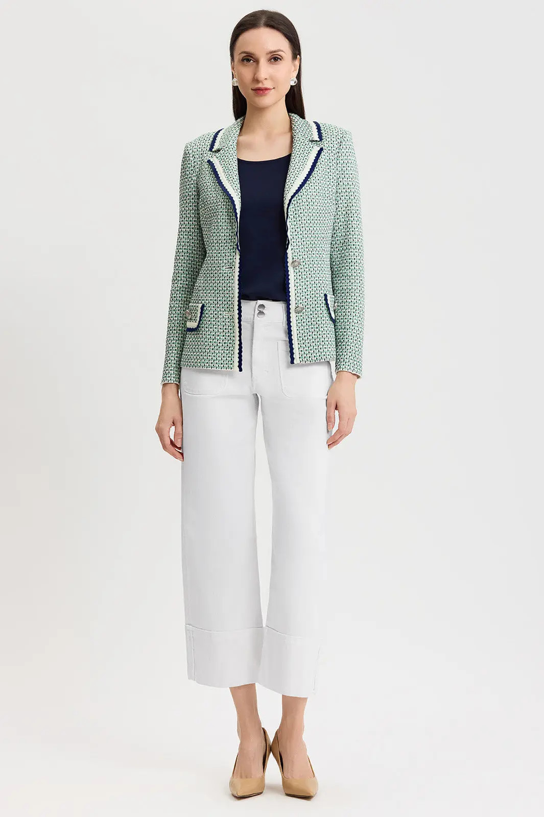 Tailored Jacquard Basketweave Knit Jacket (Women) | Nordstrom | Nordstrom