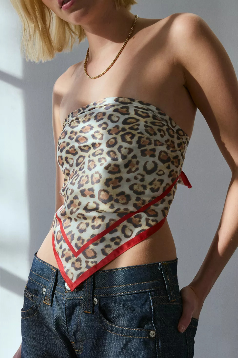 Leopard Print Satin Bandana | Urban Outfitters (US and RoW)