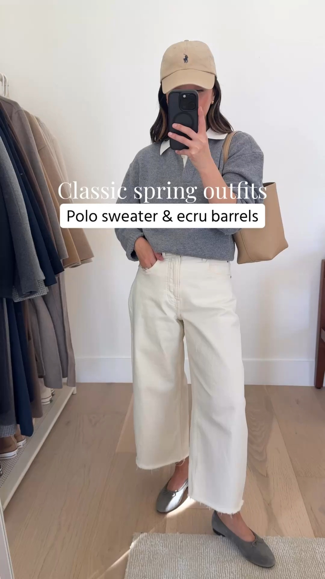 New polo sweater in from J.Crew. The small fits perfectly. These are big for spring. On major sale!

J.Crew sweater small
Everlane curve jeans 26, size up.  Cut hems
Madewell April Flats 5.5
The Row Park bag small
Polo Ralph Lauren hat 
Quince earrings
Dorsey James necklace 15"

Petite style, mom outfits, spring style, spring outfits 2026

#LTKootd #LTKPetite #LTKmomlife