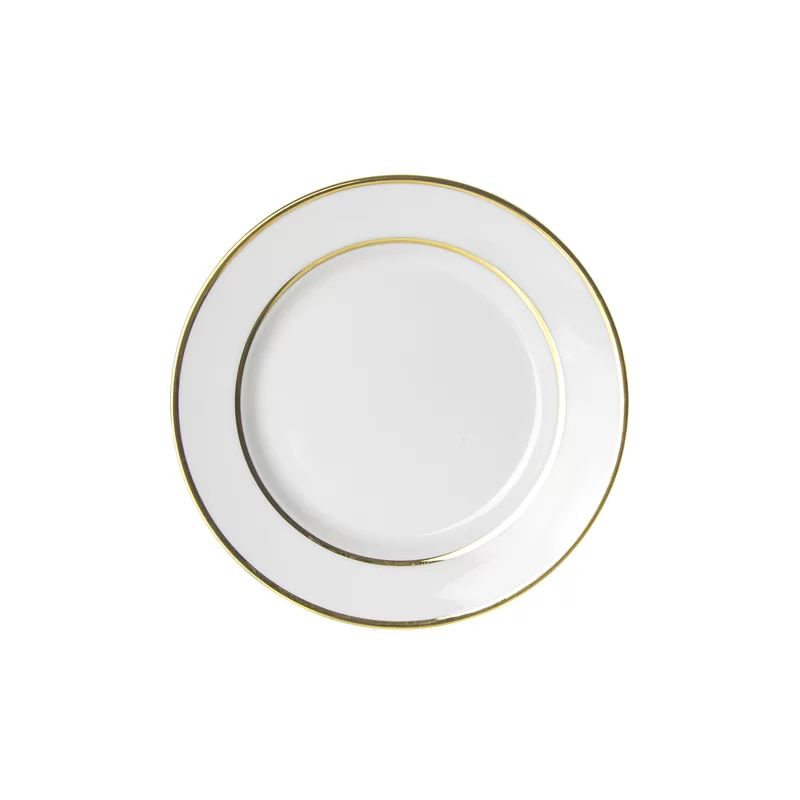 Gold Double Line 6" Bread and Butter Plate (Set of 6) | Wayfair Professional