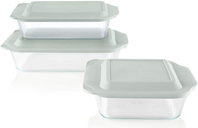 Pyrex Deep Baking Dish Set (6-Piece, BPA-Free Lids) | Amazon (US)