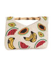 Beaded Farmers Market Clutch For Women, Leather | TJ Maxx