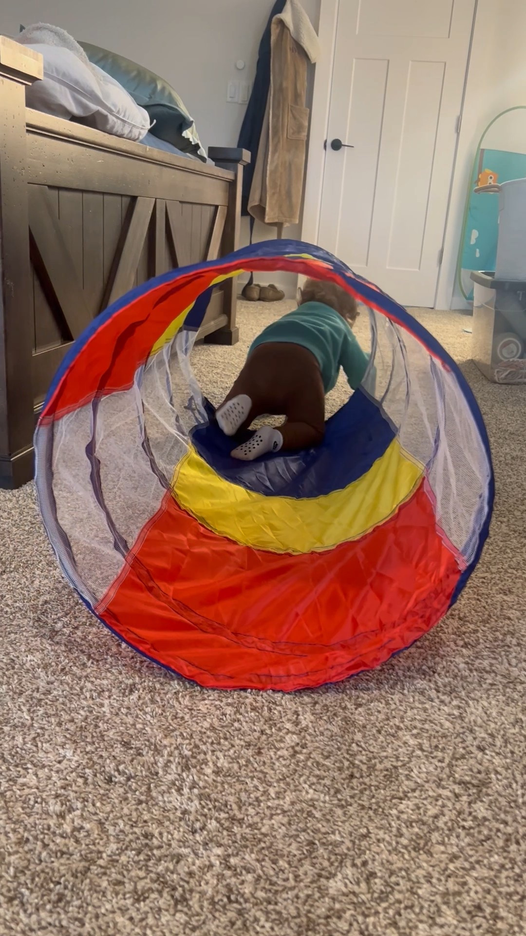 Toddler tunnel fun 
Indoor toys 
Outdoor toys 
Foldable tunnel 

#LTKKids #LTKFamily #LTKBaby