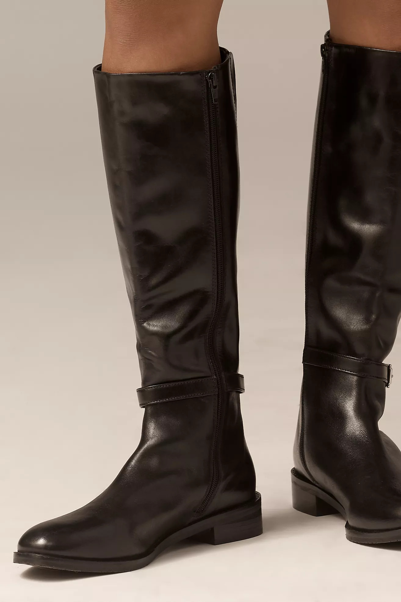 Maeve Buckle-Strap Riding Boots | Anthropologie (US)