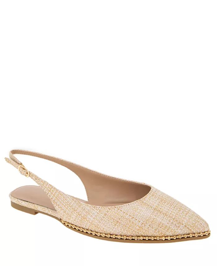 BCBGeneration Women's Valerie Studded Slingback Pointed-Toe Flats - Macy's | Macy's