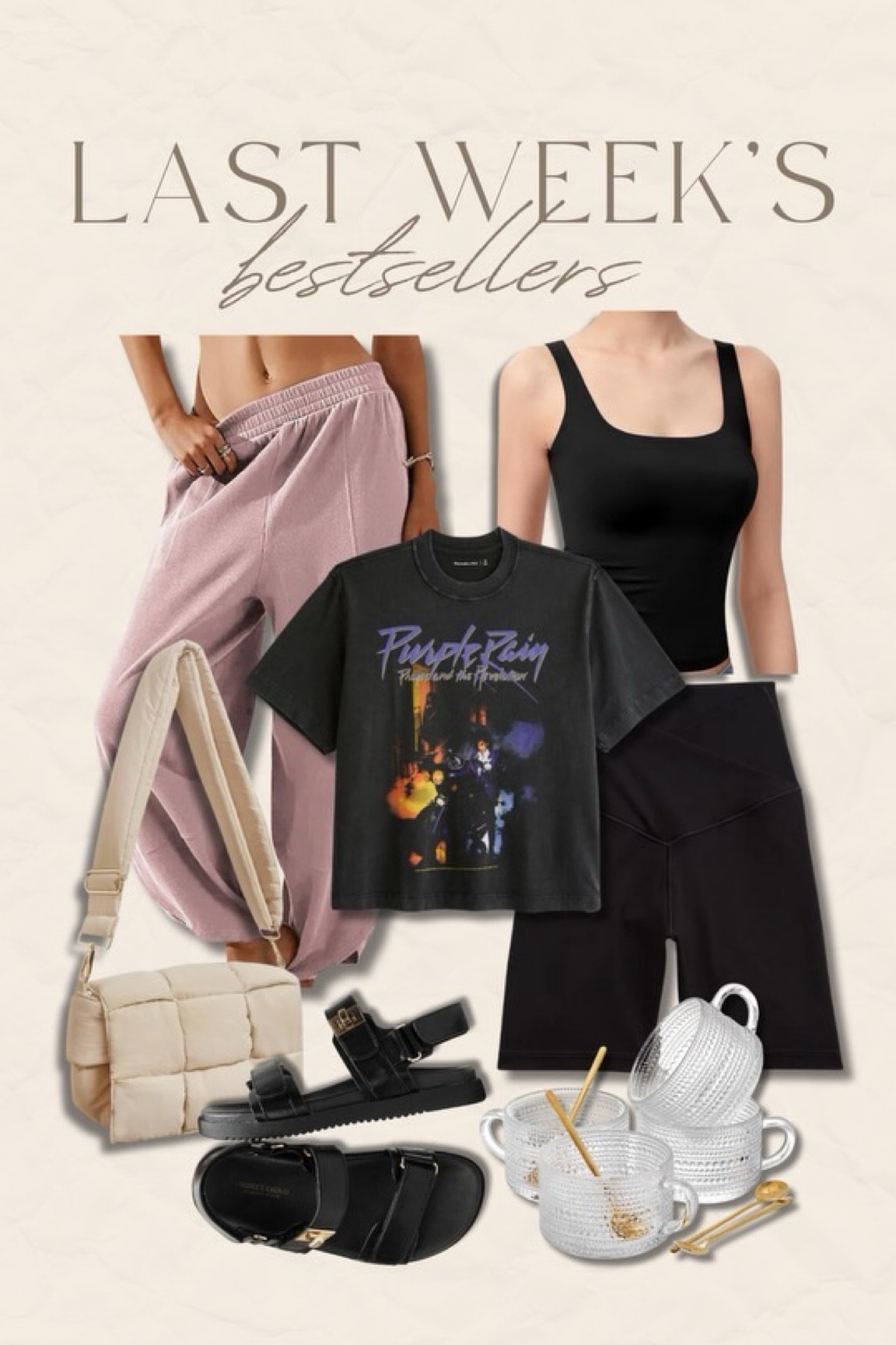 PINK LOUNGE PANTS: size UP! I wear the XL // BLACK TANK: true to size, I wear the L // GRAPHIC TEE: men’s size large // BIKER SHORTS: I sized up to an XL for more room in the thighs // BAG: size small, shade beige // SANDALS: true to size, so comfy! 

#LTKMidsize #LTKFindsUnder50 #LTKStyleTip