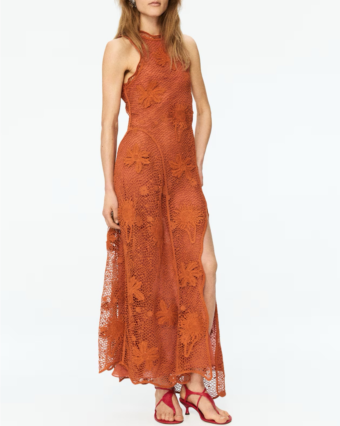 Burnt orange crocheted maxi dress
Swimsuit cover up 

#LTKSeasonal
