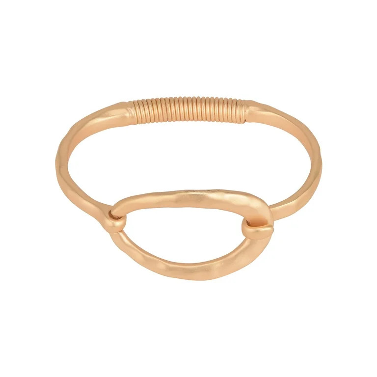 The Pioneer Woman - Adult Female Worn Gold-Tone Hammered Open Circle Latch Bracelet | Walmart (US)