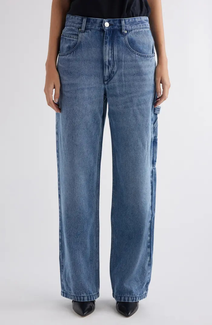 Isabel Marant Bymara High Waist Straight Leg Carpenter Jeans | Nordstrom | Nordstrom