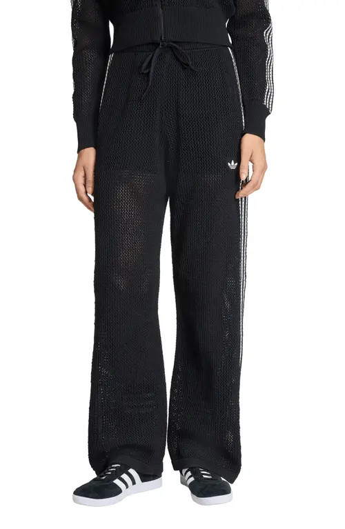 adidas Originals Firebird Open Knit Track Pants in Black at Nordstrom, Size Small | Nordstrom
