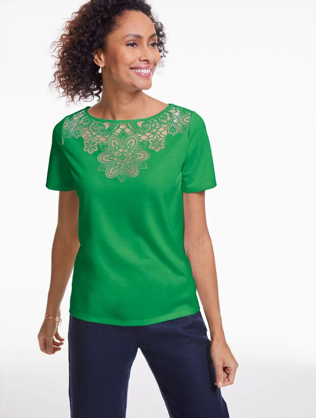 Burnout Jersey Short Sleeve Top | Talbots