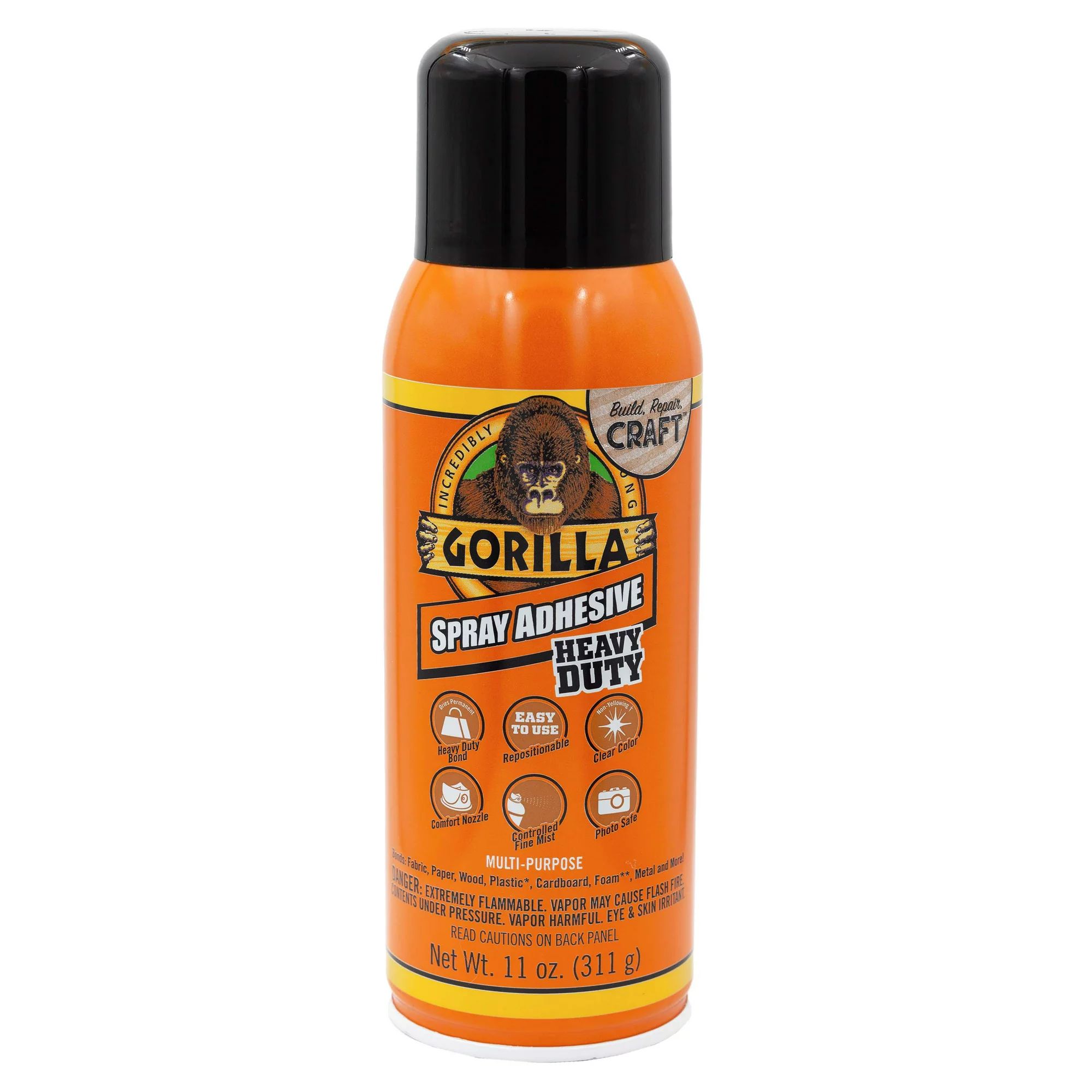 Gorilla Glue Clear Spray Adhesive, 11 Ounce Can | Walmart (US)