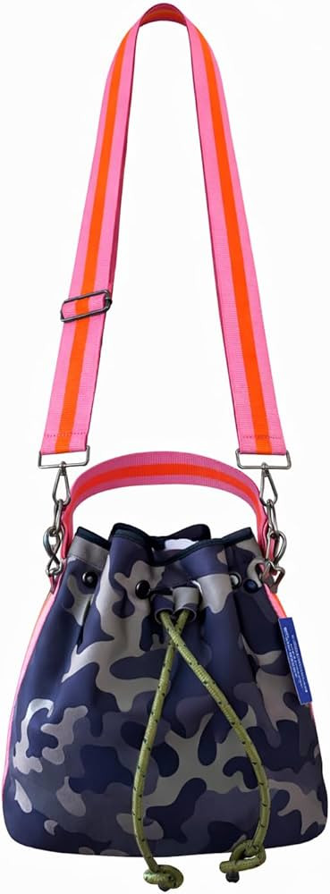 Dallas Hill Designs Crossbody Bucket Purse for Women | Neoprene Handbag | Drawstring Hobo Shoulde... | Amazon (US)