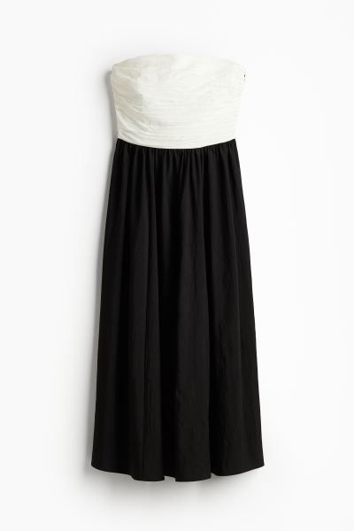 Bandeau Dress - Black/white - Ladies | H&M US | H&M (US + CA)