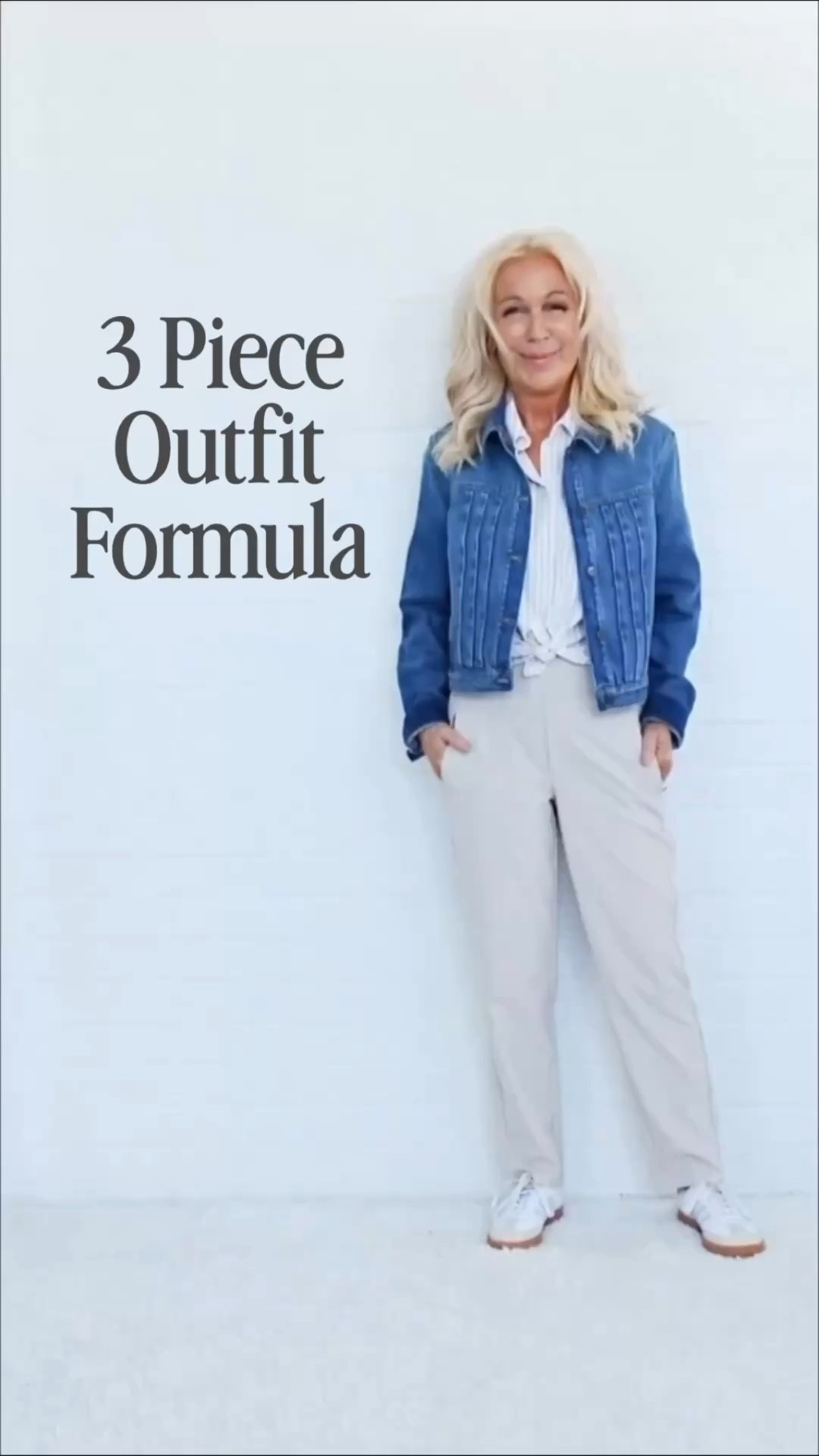 Your Everyday 3-Piece Outfit Formula 🤍
Denim Jacket + Sleeveless Button-Up + Athleisure Pants

This is the kind of outfit that just works for real life.
✅ Running errands
✅ Soccer, baseball, softball, etc.
✅ Coffee with friends,
✅ Travel days
You name it—this formula shows up polished without trying too hard.

🤍✨Midlife Style Secret:
You don’t need a complicated outfit to look pulled together.
You just need a simple formula that works for your life. 

✨This is how we stay modern, comfortable, and effortlessly chic — without looking frumpy, matronly, or dowdy.

💬 Comment EASY if you love a no-fail outfit formula
💬 Comment FORMULA if you want more 3-piece outfit ideas


PS: I was a math kid. Can you tell?

🌸Midlife It Girl Energy,
Valarie

#LTKOver40 #LTKSeasonal #LTKPetite