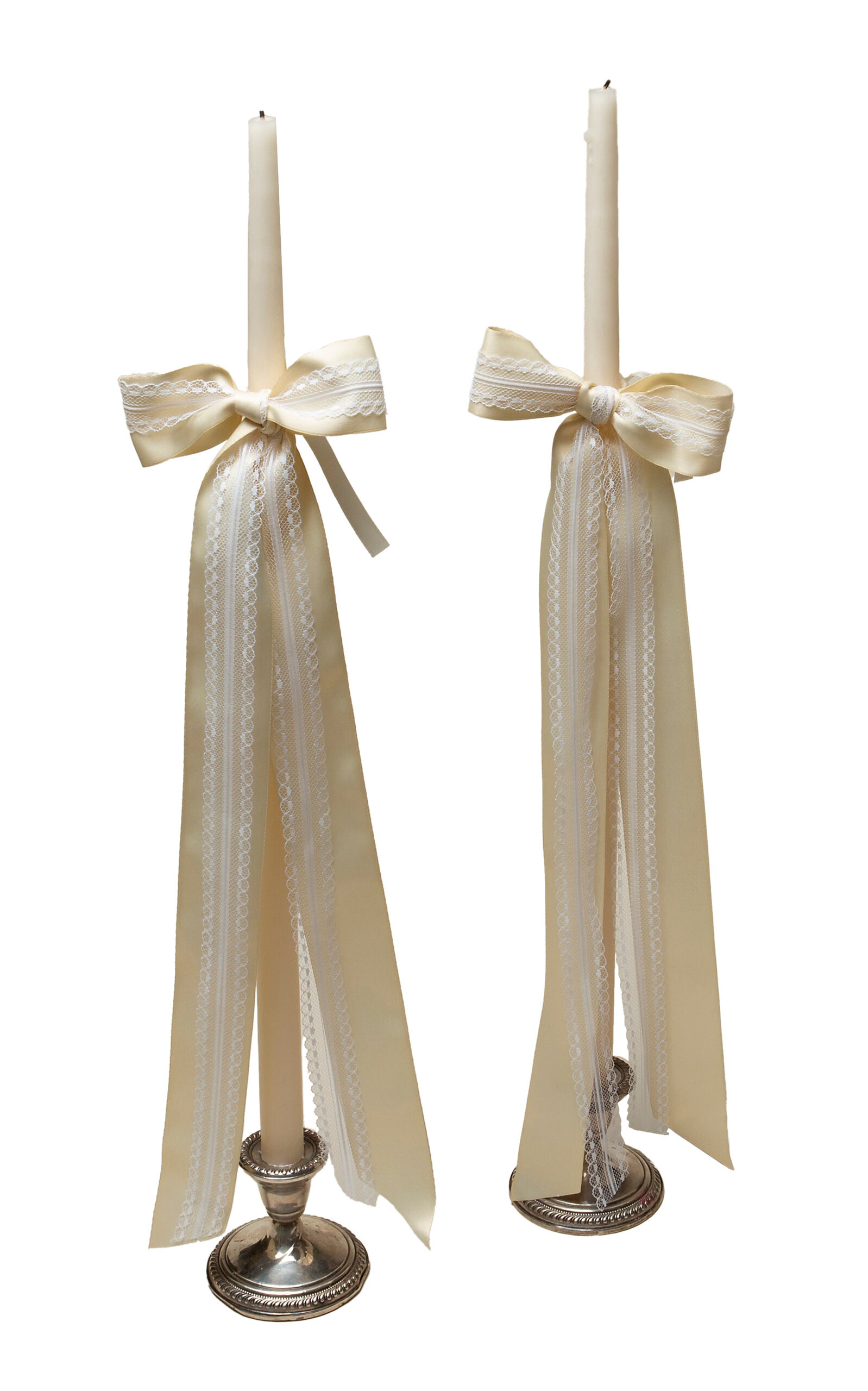 Taper Candle With Lace Bow | Moda Operandi (Global)