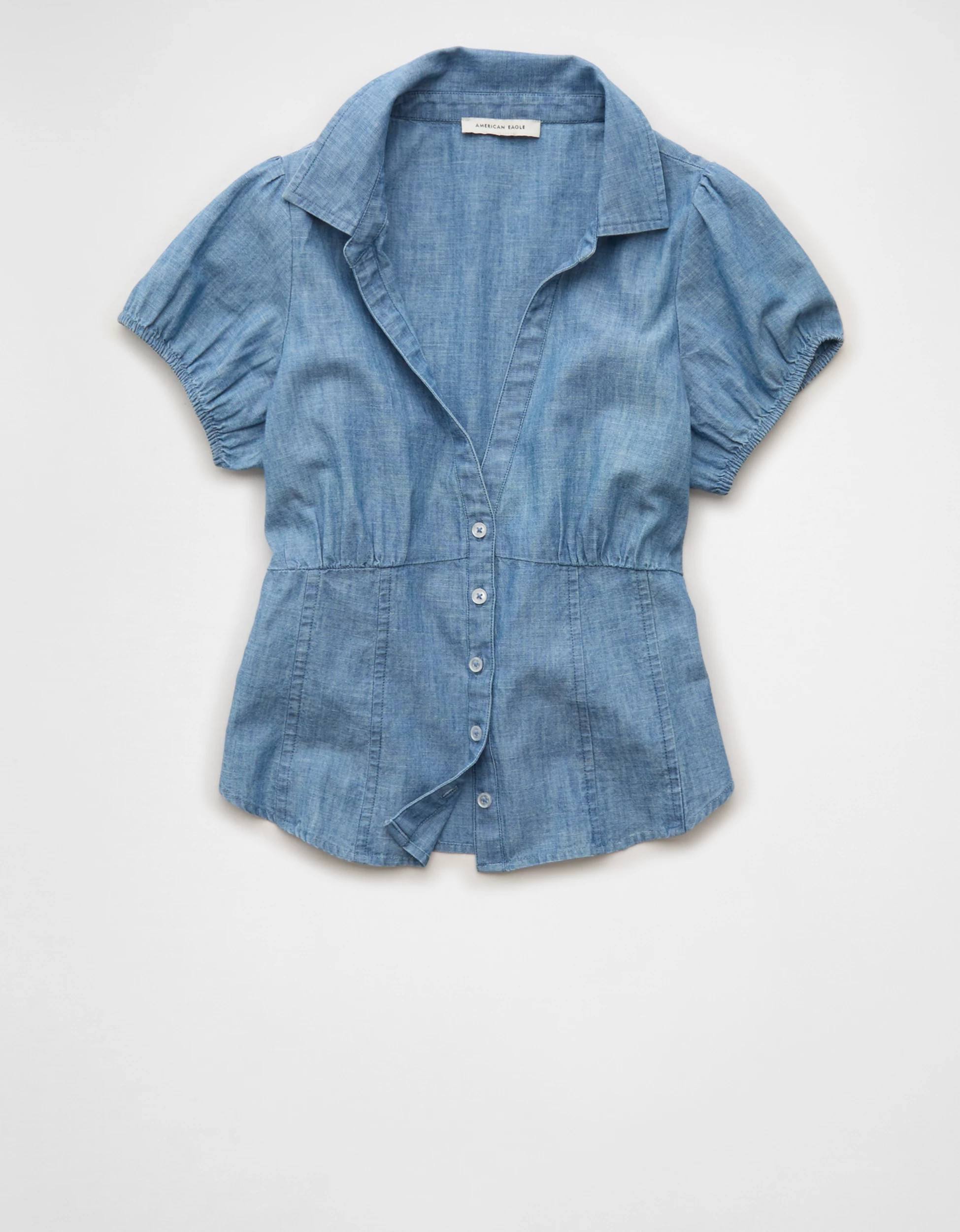AE Short-Sleeve Button-Up Shirt | American Eagle Outfitters (US & CA)
