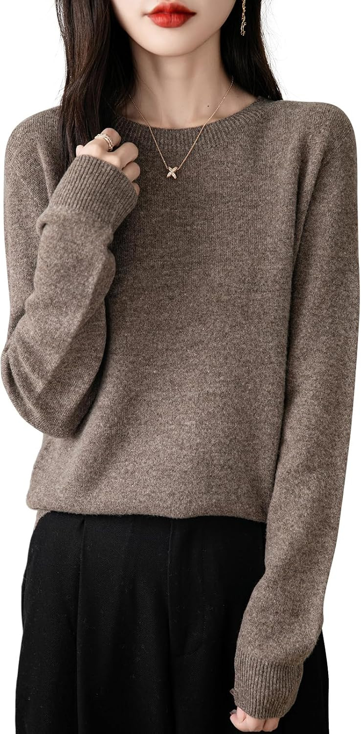 Chanyarn Women's 100% Merino Wool 2026 Fall Winter First-Line Ready to Wear Long Sleeve Seamless Knit Crewneck Sweater | Amazon (US)