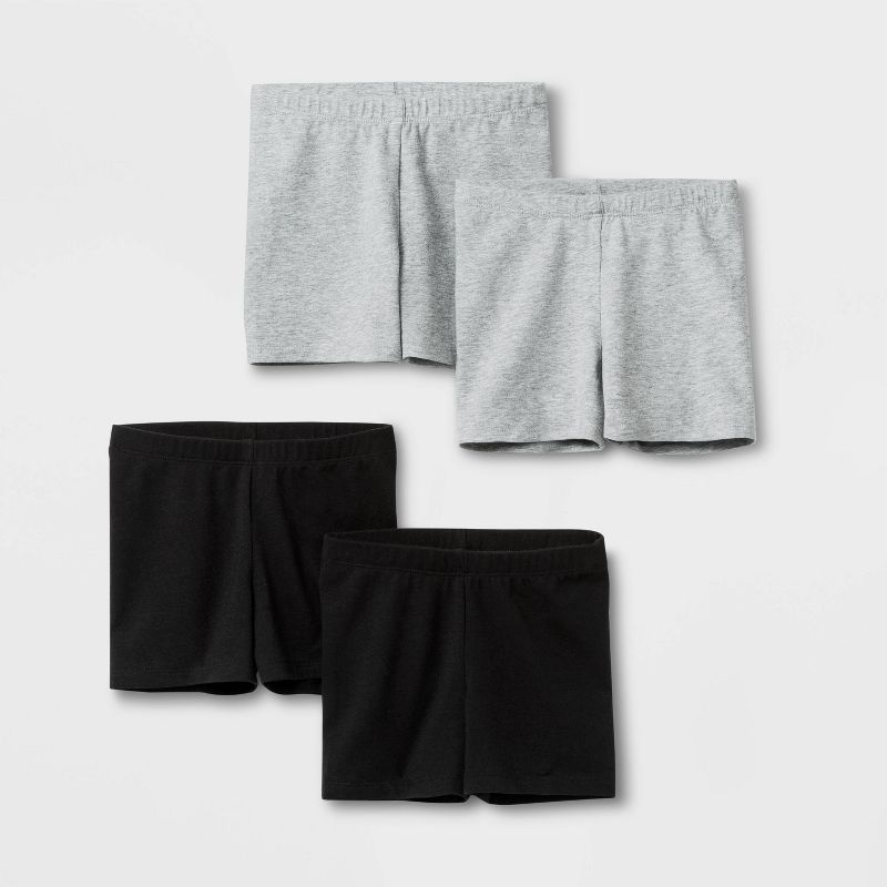 Toddler Girls' 4pk Tumble Shorts - Cat & Jack™ Black/Gray | Target