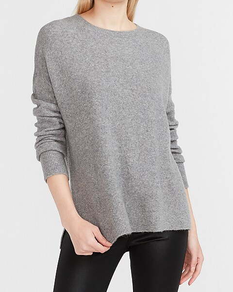 Crew Neck Slit Side Sweater | Express