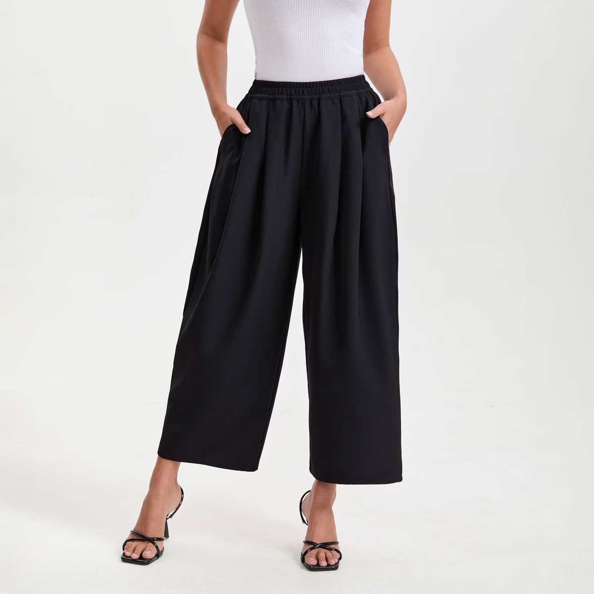 Women's Mid-Rise Balloon Trousers - A New Day™ Black | Target