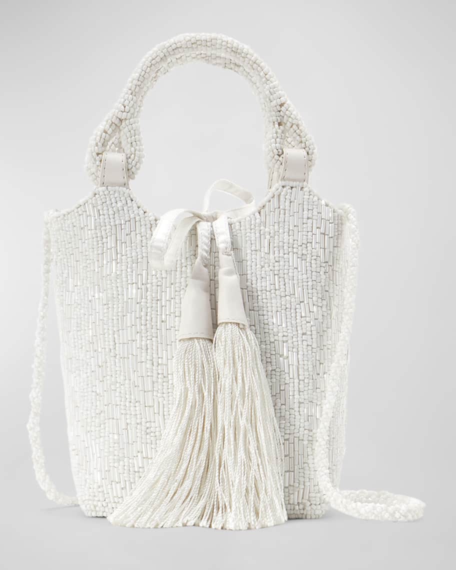 Staud Zoe Tassel Beaded Top-Handle Bag | Neiman Marcus