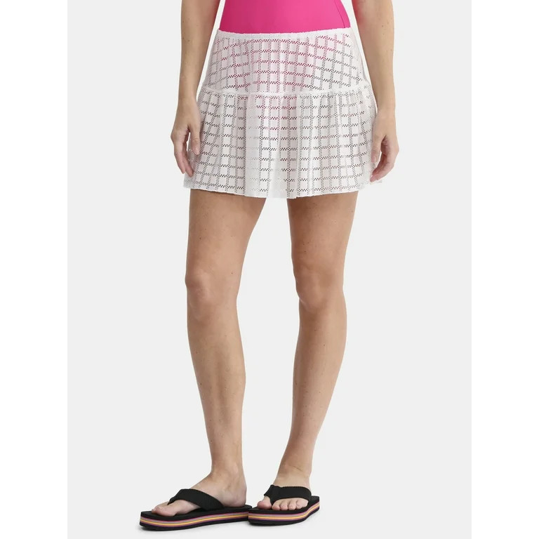No Boundaries Crochet Swim Coverup Skirt, Women's | Walmart (US)