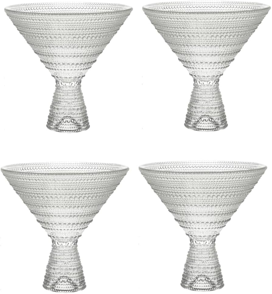 LEMONSODA Hobnail Martini Glasses (Set of 4) Vintage Cocktail Glasses Bar Glasses (9oz) for Marti... | Amazon (US)