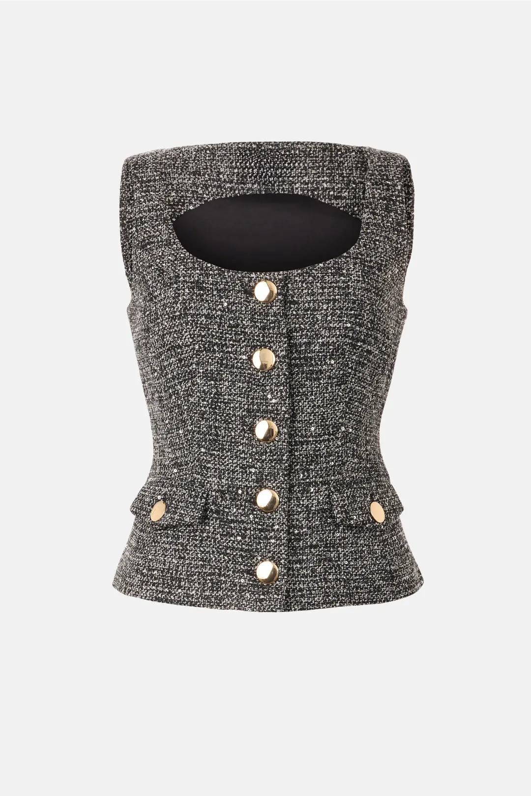 Toccin Button Front Scoop Neck Top | Rent the Runway