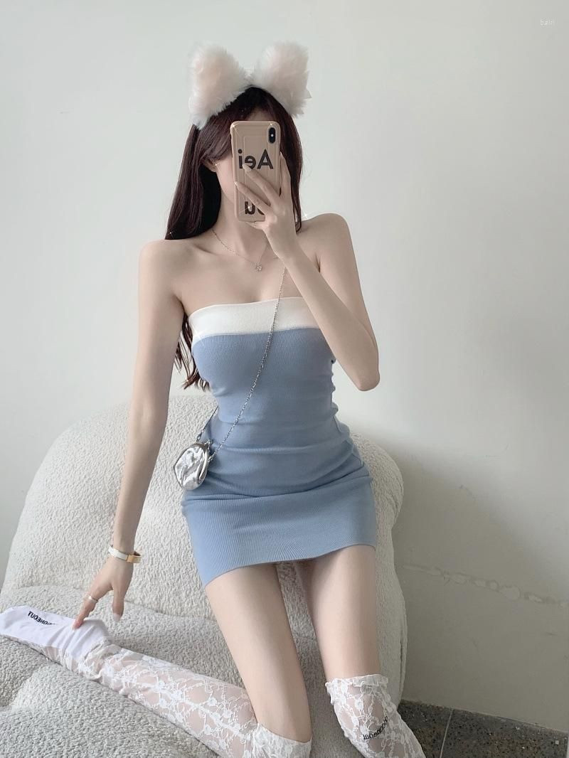 Casual Dresses Fashion Lady Low Cut Wrap Chest Shoulderless Dress Women's Summer Hip Short Skirt ... | DHGate