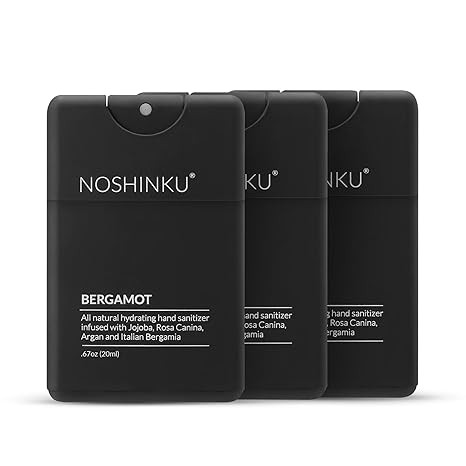Noshinku Bergamot Refillable Pocket Hand Sanitizer 3-Pack | Organic Sanitizing Mist with Moisturi... | Amazon (US)
