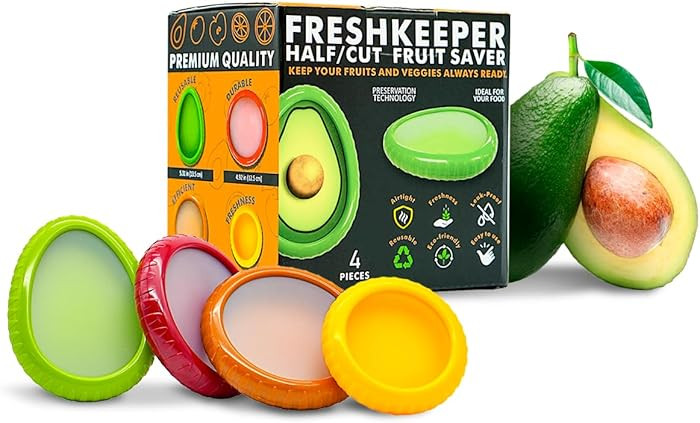 Avocado Saver & Onion Storage – Set of 4 BPA-Free Food Containers with Silicone Lids – Reusab... | Amazon (US)